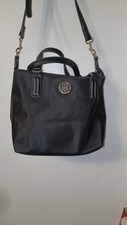 Tommy Hilfiger Poppy Small Black Tote Bag with Detachable Strap (h17)