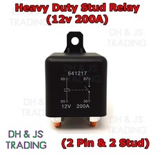Automotive Relay 12v 200A - Car Van Boat 2 Pin 2 Stud ON/OFF 200 Amp Heavy Duty 