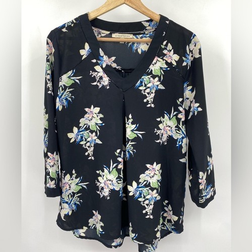 Hawthorn black floral - floral, print