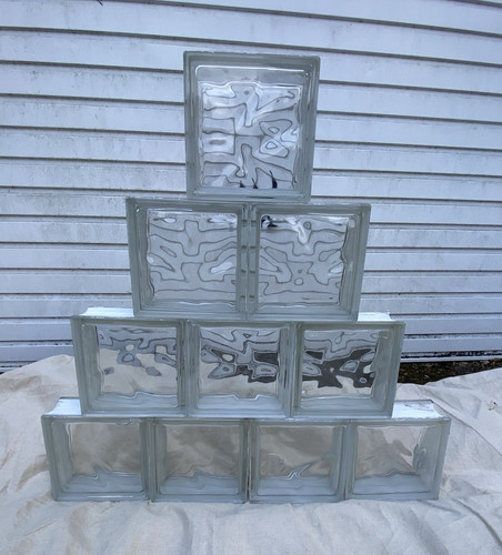 Clear wavy glass block - clear,