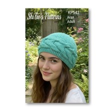 Knitting Pattern for Aran Cable Hat  for Adults KP542
