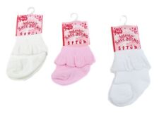 Baby Girls Lace Socks Frilly Spanish Romany Style Ankle Turnover Cotton Rich NEW