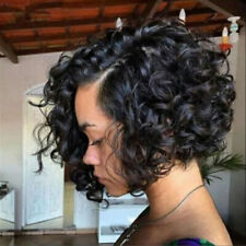 Kinky Curly Wigs for Black Women Black Party Curly Afro Wig with Bangs Short