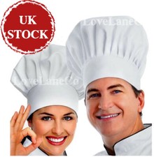 1-10 x Professional Unisex Chefs Professional Hat Cap Elastic Adjustable Chef