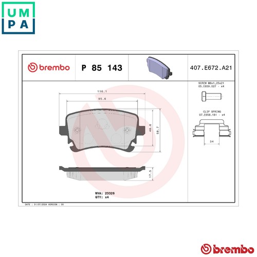 Brake pad set disc - disc, p