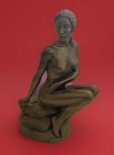 Cold cast Bronze resin Nude Woman Figurine Seated Statue Sculpture “Frith”