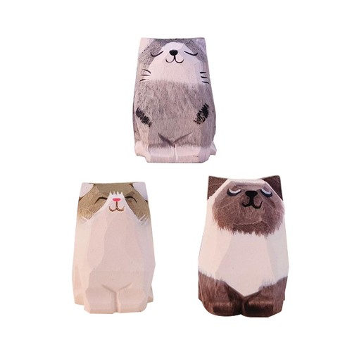 Wooden cat figurine wood - cat,
