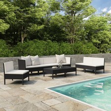 Garden Furniture Set Black and