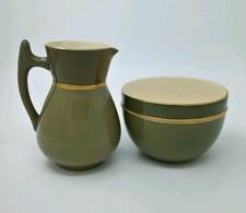 James Macintyre Creamer/Milk Jug & Sugar Bowl Antique Late 1800s Sage Green