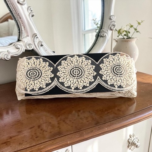 Indian net lace trim cream - indian,