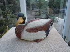 Large Squatting Mallard Duck Real Life Resin Ornament by Vivid Arts
