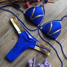 Metallic Contrast Bikini -