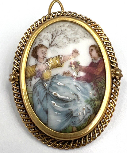 Antique limoges cameo brooch - limoges,