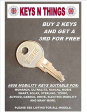 # 606 Scooter keys Rascal Sterling Pride Mobie Smarti Solax Genie Drive Flex TGA