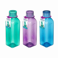 SISTEMA Square 725ml Assorted Water Bottle BPA Free Reusable Drink Flask 