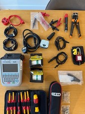 PAT testing business set up with laptop and tester