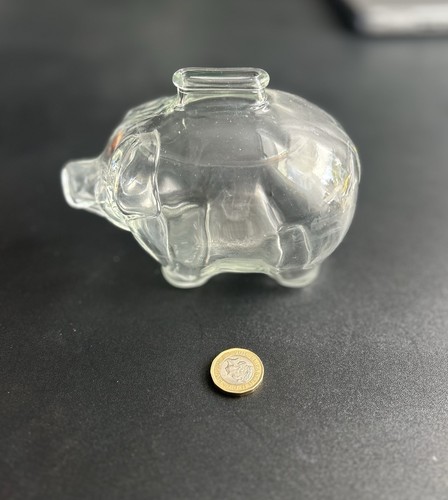70s piggy bank glass - piggy, pig