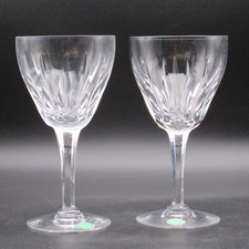 Stuart Claridge Clear Wine Glass, Two (2), Crystal 5 1/2" h, Sticker, England
