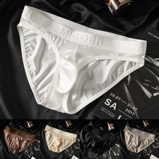 Mens Low Waist Ice Silk Briefs