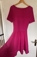 French Connection Pink Knitted Skater Dress Size 12