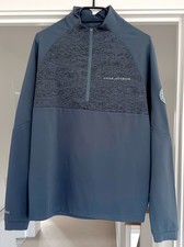 OSCAR JACOBSON LEXINGTON 1/4 ZIP TOP BLUE MEDIUM