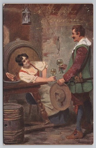 C1905 tavern toasting - c1905, scene