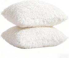 White Fluffy Cushions, White