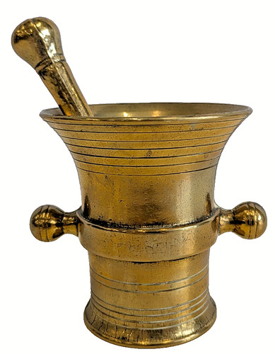 Vintage brass pestle mortar - vintage,