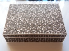 vintage persian inlay marquetry Khatam trinket jewellery box