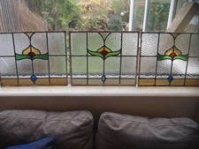 1930s stained glass panes