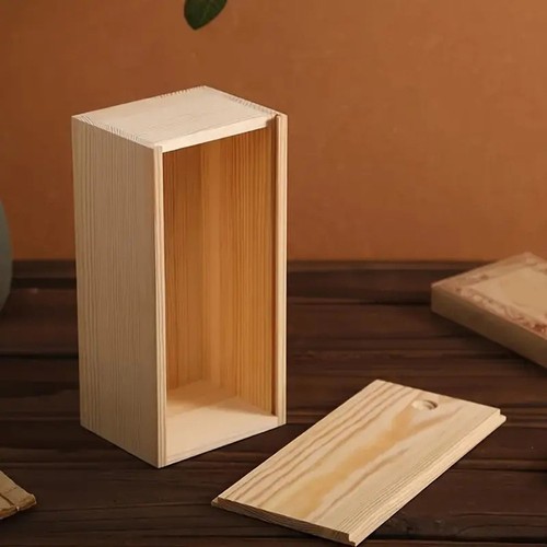 Unfinished wooden box with - unfinished,