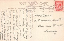 FAMILY HISTORY - POSTCARD - LEWIS - THORTON HEATH BENSHAM MANOR ROAD SURREY 2