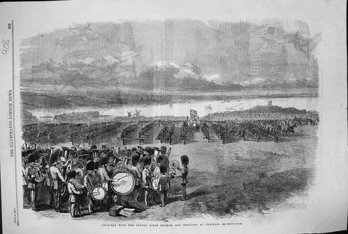 Old print 1861 - old, field-day