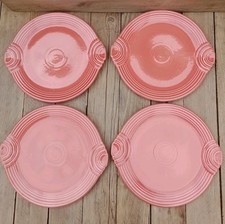 Persimmon Fiesta Ware Cake Plates 11" Coral Colour Art Deco Style 60s 4 Avail