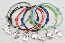6 FOOTBALL FRIENDSHIP BRACELETS PARTY BAG FILLERS SOCCER PRIZES FAVOURS TOMBOLA 