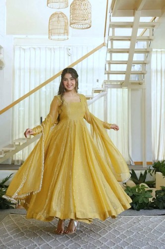 Women foil work gown - gown, set