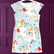 LIPSY LONDON AGE 10 YEAR DUCK EGG GREY FLOWER PLAYSUIT BEACH HOLIDAY SUMMER