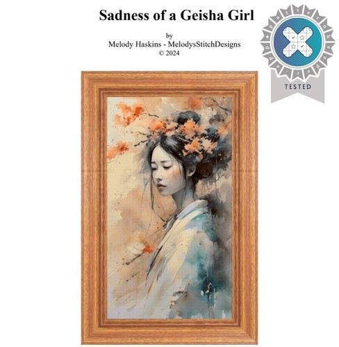 Sadness geisha girl cross - of, a