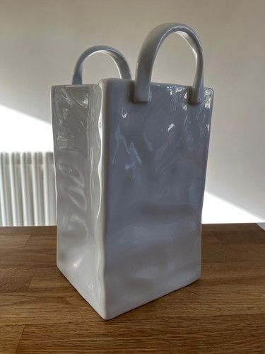 Cilio white porcelain vase - cilio,