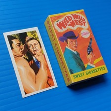 1968 WILD WILD WEST SWEET CIGARETTES TV SHOW JIM COWBOY BOX PACKET GUM CARD PACK