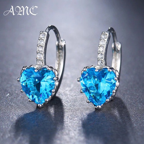 Silver crystal earrings - silver,
