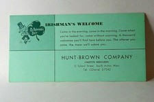 1940's U.S South Acton Mass linotype Co St Patrick's advertising ink Blotter  