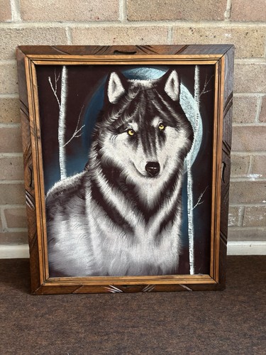 Vintage mexican velvet wolf - mexican,