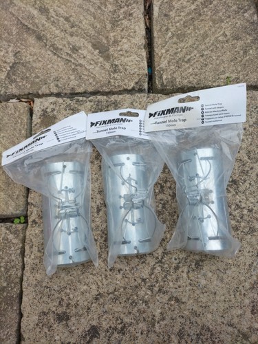 Three new metal mole traps - three,
