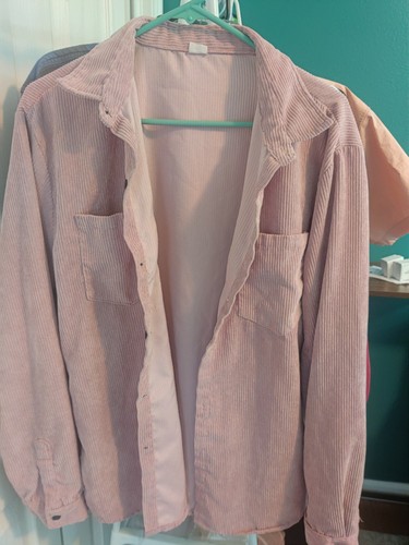 Pink corduroy button - pink, button-up