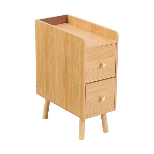 Narrow wooden bedside - wooden, table