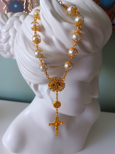 Car gold tone pearl - in, ,gold