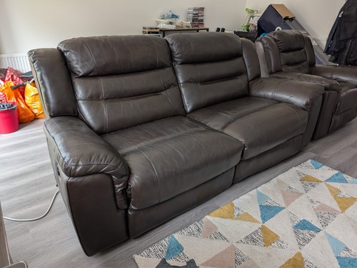 Leather electric recliner