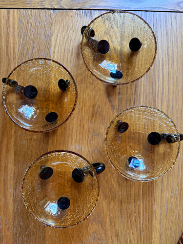 Set amber crackle - of, glass