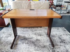 920mm x 510mm SOLID Straight Small Office Desk OAK Top Silver Cable Managed Leg